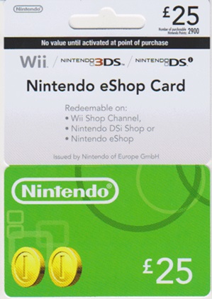 Nintendo e-Shop £25 Card - £25 GBP UK eShop Switch / 3DS / DS